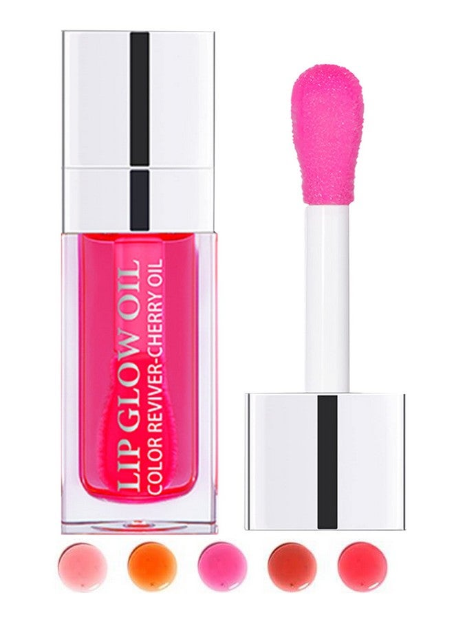 LYSdefeu Plumping Lip Glow Oil, Hydrating Tinted Lip Oil Gloss, Transparent Toot Lip Oil, Long Lasting Lip Balm Moisturizing Glow Oil, Glitter Shine Primer Lip Tint Lip Care Product,Gift For Women(015 Cherry) - Image 1
