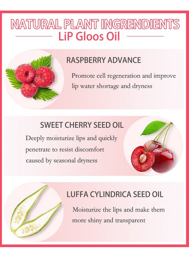 LYSdefeu Plumping Lip Glow Oil, Hydrating Tinted Lip Oil Gloss, Transparent Toot Lip Oil, Long Lasting Lip Balm Moisturizing Glow Oil, Glitter Shine Primer Lip Tint Lip Care Product,Gift For Women(015 Cherry) - Image 3