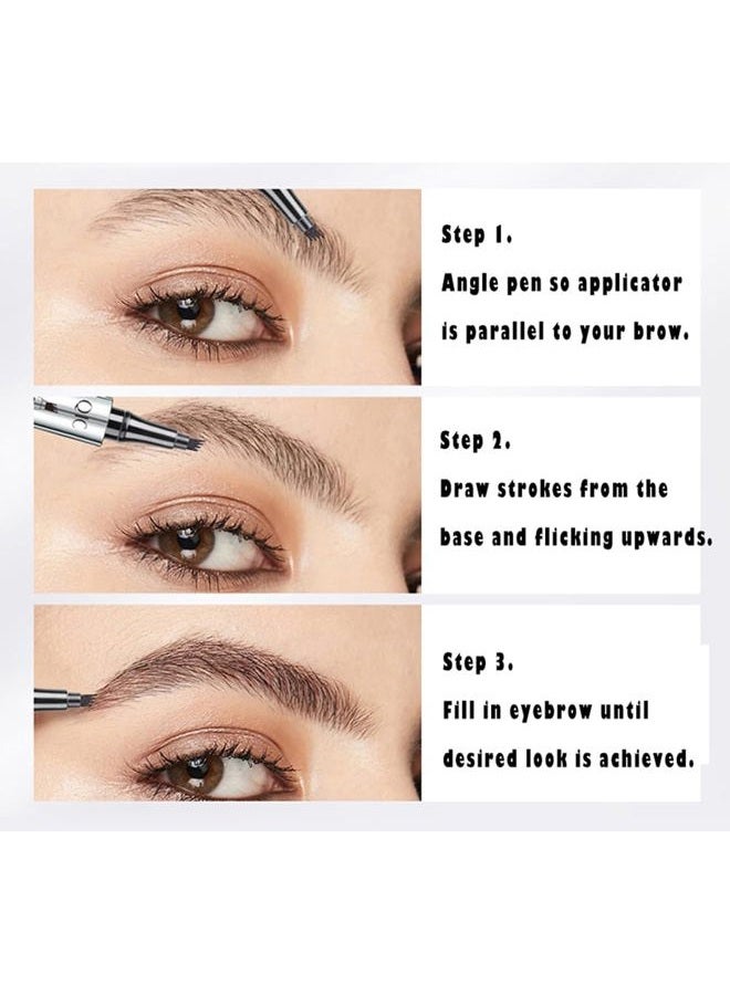 Linble 5 Colors Hair-like Strokes Eyebrow Pen, Mimics Natural Eyebrow Liquid Microfilling, Eye Brow Makeup by “Linble” (#4 Black) - Image 4
