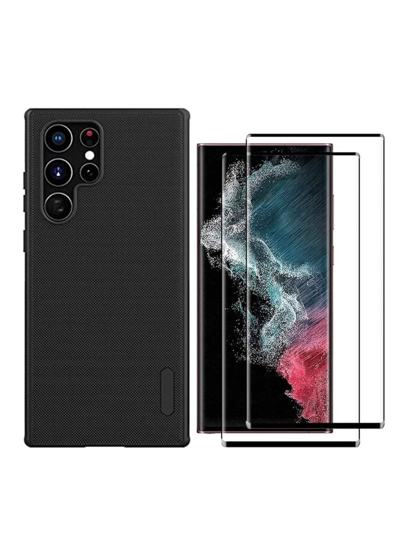Nillkin [1+2] Case Cover for Samsung Galaxy S23 Ultra with Tempered Glass Screen Protectors [2 Pcs] Slim Frosted Case Full Cover Protection Anti-Fingerprint Case for Galaxy S23 Ultra - Image 1