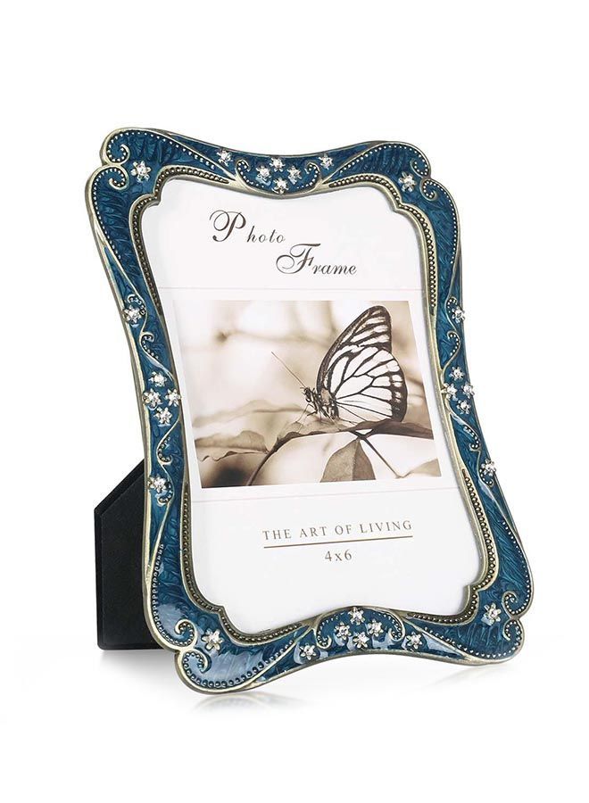 NIBEMINENT Vintage Tabletop Picture Frame Blue 4x6kg  - Image 3