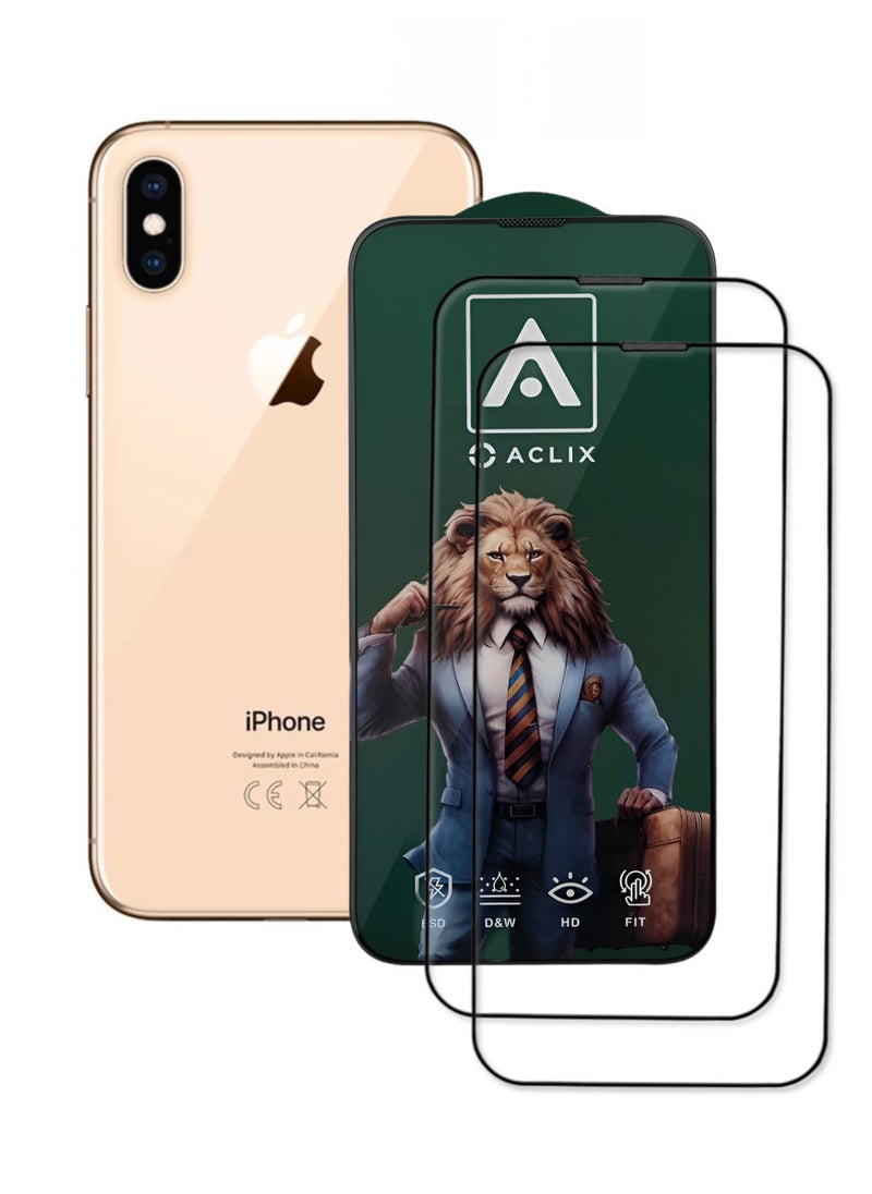 ACLIX 2 Pieces Antistatic ESD Dustproof Premium Quality High Definition Tempered Glass Screen Protector Designed For  iPhone XS - Image 1