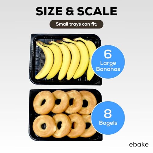 ebake 10 Pack Catering Trays with Lids – 13" Serving Tray with Lid, Heavy Duty Recyclable Plastic Party Platters for Catering, Buffet, Picnics & Events – Food Trays with Clear Lid (13.39 × 9.84 × 2.95 inch) - Image 4