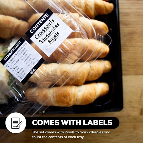 ebake 10 Pack Catering Trays with Lids – 13" Serving Tray with Lid, Heavy Duty Recyclable Plastic Party Platters for Catering, Buffet, Picnics & Events – Food Trays with Clear Lid (13.39 × 9.84 × 2.95 inch) - Image 5