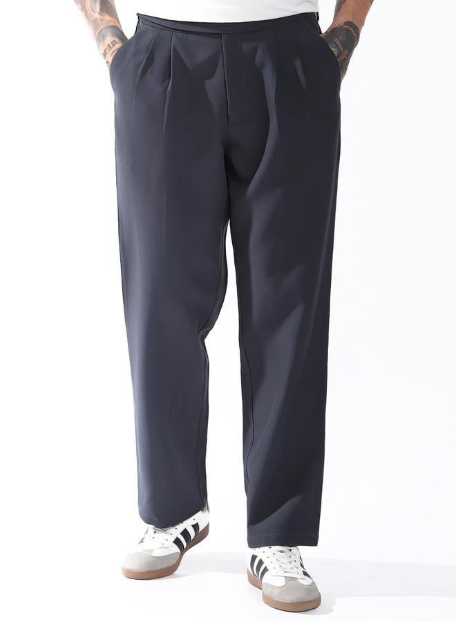 Hubberholme Men Relaxed Fit Wrinkle Free Wash Pleated Korean Pants - Image 2
