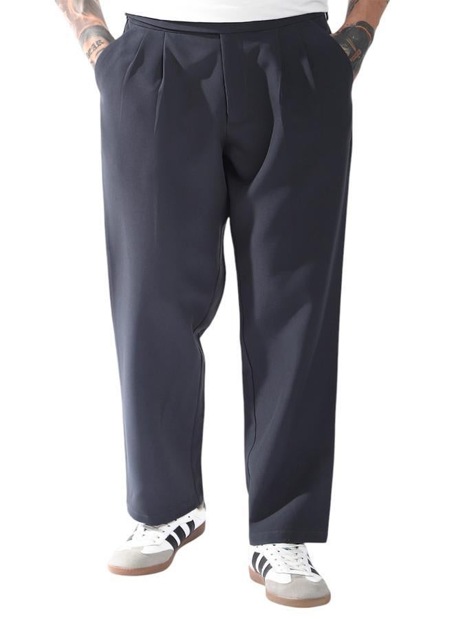 Hubberholme Men Relaxed Fit Wrinkle Free Wash Pleated Korean Pants - Image 5