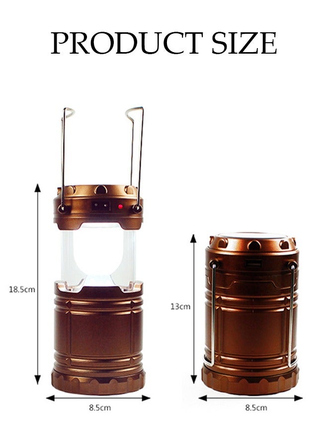 Collapsible Portable LED Camping Lantern Lightweight Waterproof Solar USB Rechargeable LED Flashlight Survival Kits for Indoor Outdoor Home Emergency Light Power Outages Hiking - Image 3