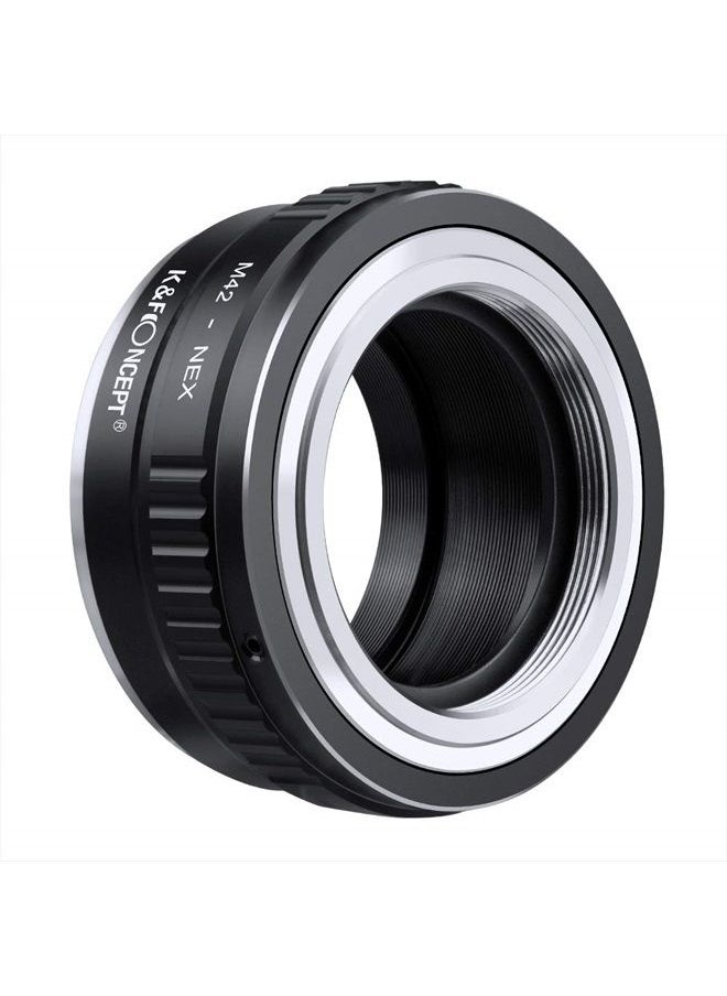 K&F Concept Lens Mount Adapter Compatible with M42 Lens to NEX E-Mount Camera Compatible with Sony Alpha NEX-7 NEX-6 NEX-5N NEX-5 NEX-C3 NEX-3  - Image 1