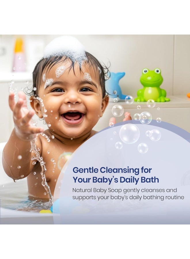 Mother Sparsh Natural Care Baby Soap-75g x 4 | BUY 3 GET 1 FREE | Soap for Babies with Chamomile, Shea Butter & Coconut Oil | Gently Cleanses Baby's Skin - Image 4