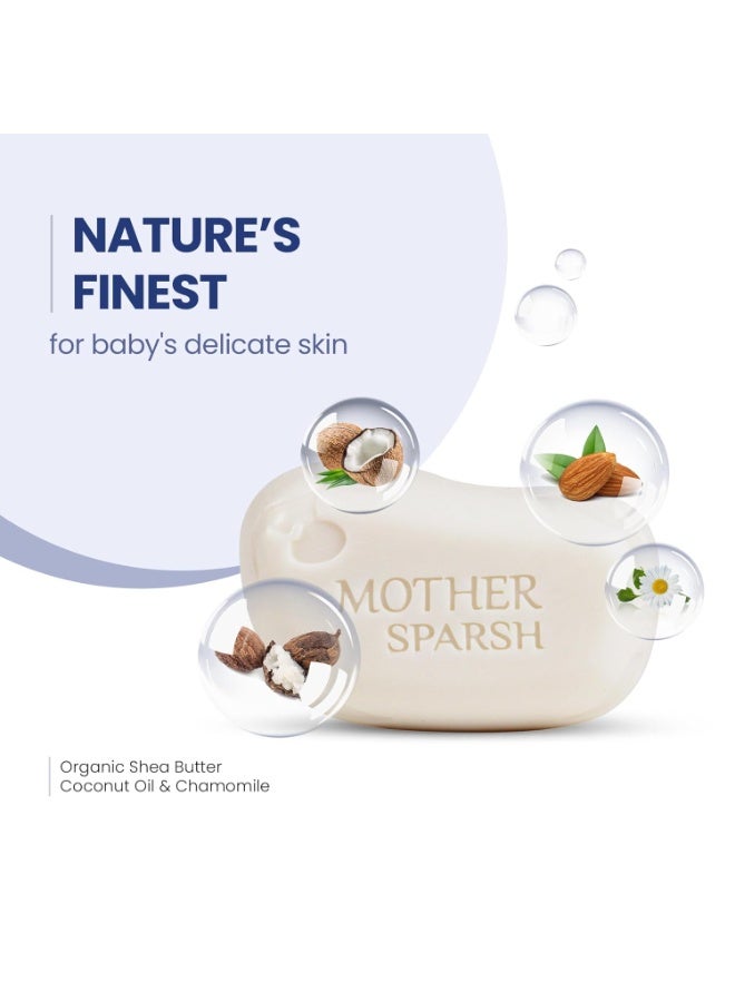 Mother Sparsh Natural Care Baby Soap-75g x 4 | BUY 3 GET 1 FREE | Soap for Babies with Chamomile, Shea Butter & Coconut Oil | Gently Cleanses Baby's Skin - Image 5