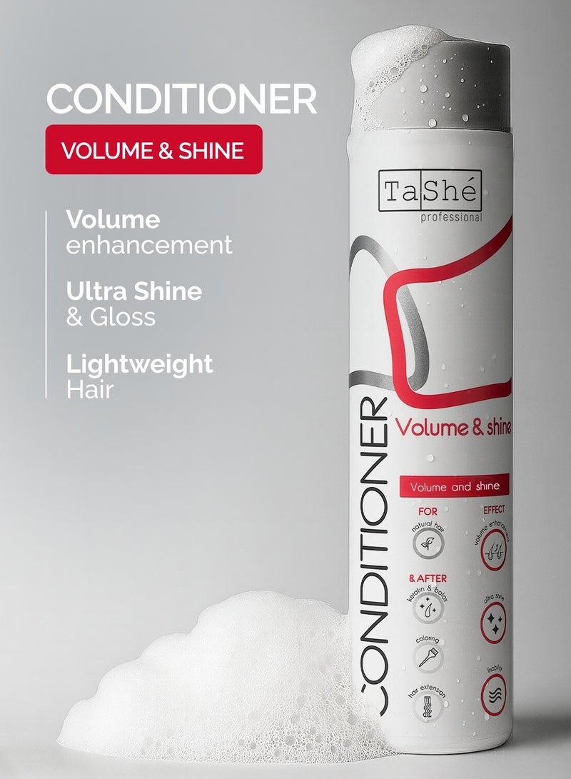 تاش بلسم "VOLUME & SHINE" بحجم 300 مل، يمنح الشعر لمعاناً صحياً، يحافظ على مرونة الشعر ومقاومته للتلف، ويهدئ فروة الرأس. - Image 1