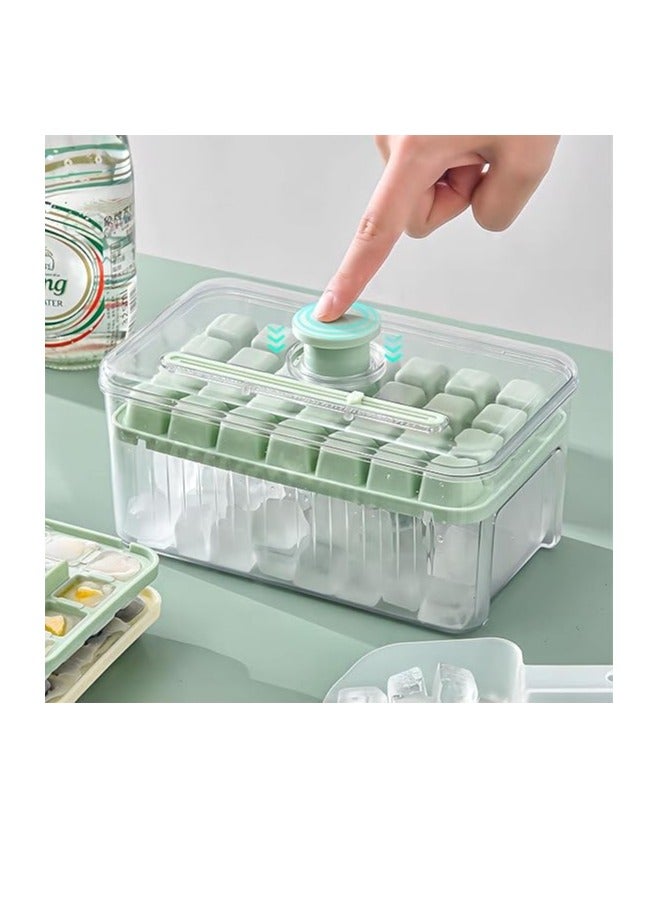 Cool Baby Press-To-Go Ice Cube Molds with Storage Box Ice Cube Tray with Lid and Box 2 Ice Cube Trays for Freezer 56 Ice Cube Molds and Ice Scoop (Green) - Image 2