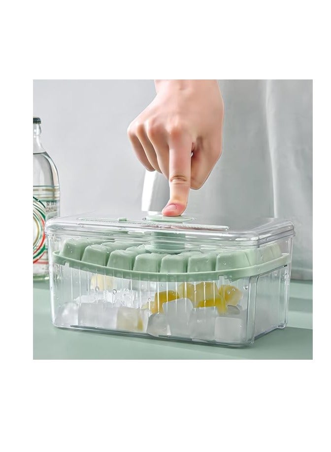 Cool Baby Press-To-Go Ice Cube Molds with Storage Box Ice Cube Tray with Lid and Box 2 Ice Cube Trays for Freezer 56 Ice Cube Molds and Ice Scoop (Green) - Image 3