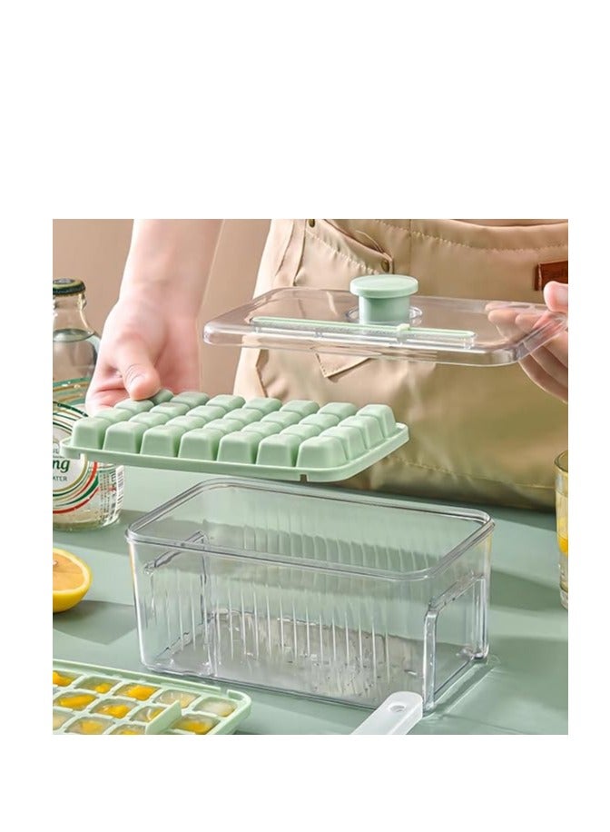 Cool Baby Press-To-Go Ice Cube Molds with Storage Box Ice Cube Tray with Lid and Box 2 Ice Cube Trays for Freezer 56 Ice Cube Molds and Ice Scoop (Green) - Image 4