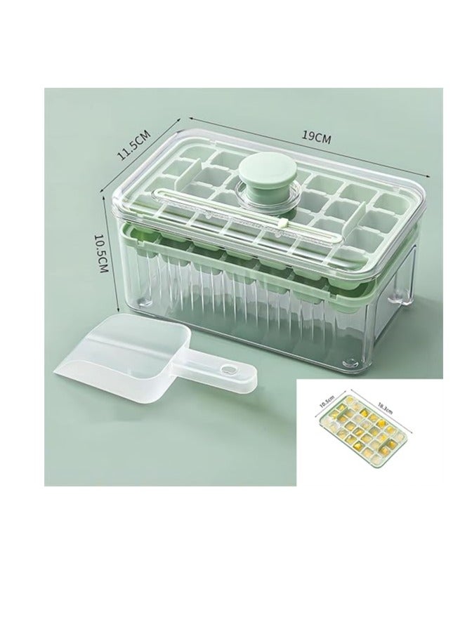 Cool Baby Press-To-Go Ice Cube Molds with Storage Box Ice Cube Tray with Lid and Box 2 Ice Cube Trays for Freezer 56 Ice Cube Molds and Ice Scoop (Green) - Image 5