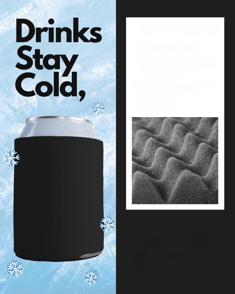 25 قطعة من أغطية تبريد العلب الفارغة، أغطية تبريد علب قابلة للتخصيص بكميات كبيرة بتقنية التسامي، غطاء عازل للمشروبات قابل للطي وسميك للغاية، أغطية تبريد علب البيرة لمشروبات الحفلات (أسود) - Image 3