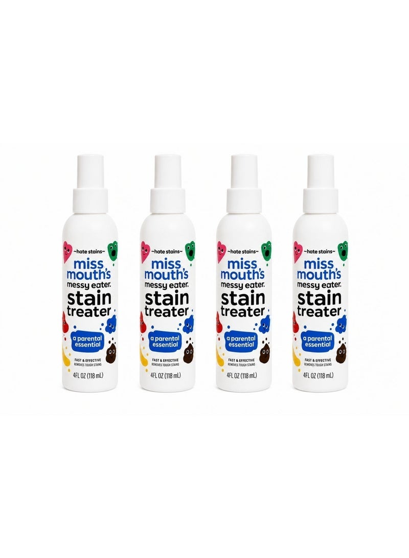 Miss Mouth's Messy Eater Stain Treater Spray, 4 Pack (4oz Each), Fabric Stain Remover for Clothes & Upholstery - Image 1