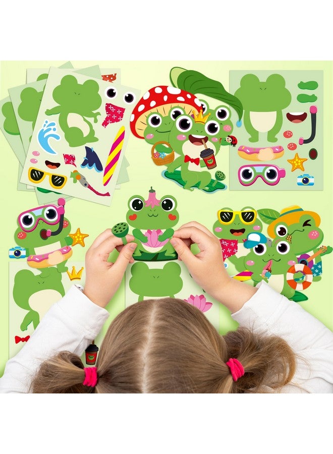 BeYumi Frog Face Sticker Sheets - 40Pcs Make Your Own Frog Stickers Games Frog Make A Face Sticker Sheets Preschool Classroom Decoration Spring Summer Passover Party Favors For Kids Birthday Party - Image 4