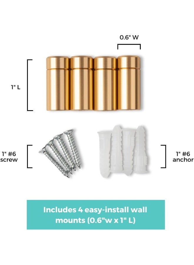 Wexel Art Hardware تركيب من الفولاذ المقاوم للصدأ الذهبي Wexel Art 1" لإطارات الأكريليك العائمة (عبوة من 4) 1 بوصة - Image 3