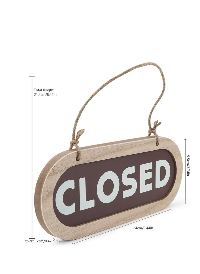 Wooden Open Closed Sign for Business, Perfect for Stores Restaurants and Offices, Double-Sided Design in Grey and Brown - Image 3