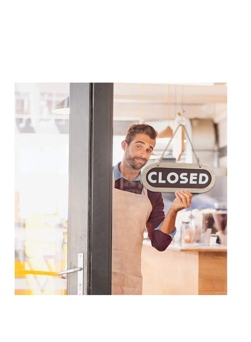 Wooden Open Closed Sign for Business, Perfect for Stores Restaurants and Offices, Double-Sided Design in Grey and Brown - Image 4