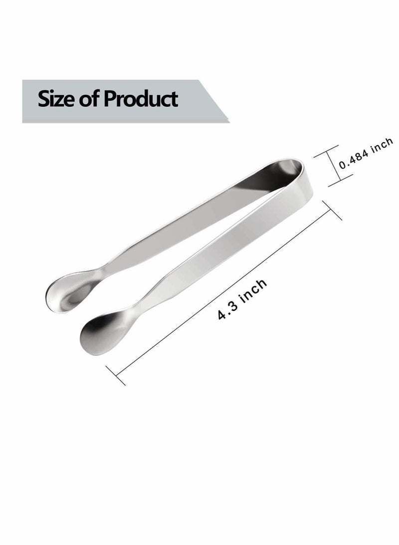 Mini Serving Tongs, Metal Cooking Tongs Small Utensils Catering, Kitchen Food-Grade Premium 304 Stainless Steel For Kids With Sawtooth Tea Party, Coffee