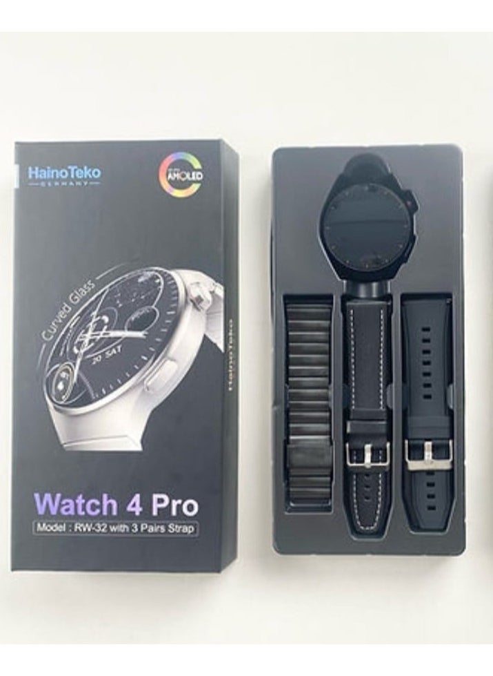 Haino Teko Haino Teko RW32 Smart Watch HD IPS Amoled Screen,Curved Glass With 3 Straps Silicone And Stainless Steel And Leather  - Image 2