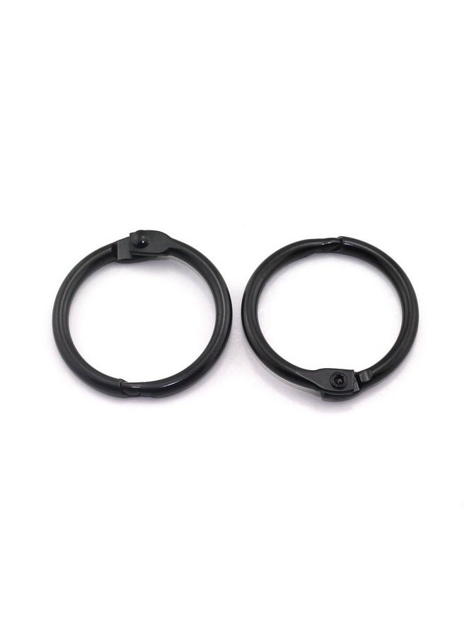 Lind Kitchen 50Pcs 1" Black Book Ring Metal Loose Leaf Book Binder Hinged Buckle Rings Scrapbook Sketchbook Craft Photo Album Diy Binding Ring 25.4Mm  - Image 3