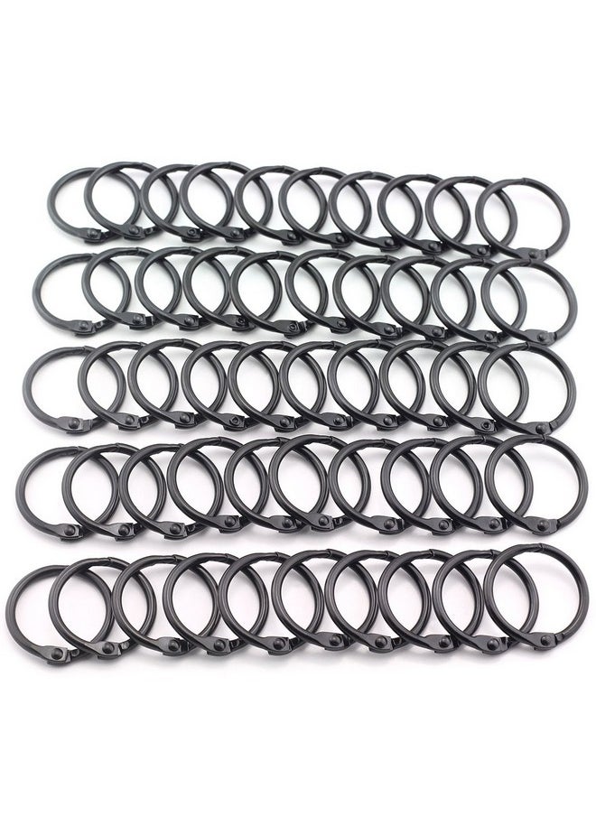 Lind Kitchen 50Pcs 1" Black Book Ring Metal Loose Leaf Book Binder Hinged Buckle Rings Scrapbook Sketchbook Craft Photo Album Diy Binding Ring 25.4Mm  - Image 2