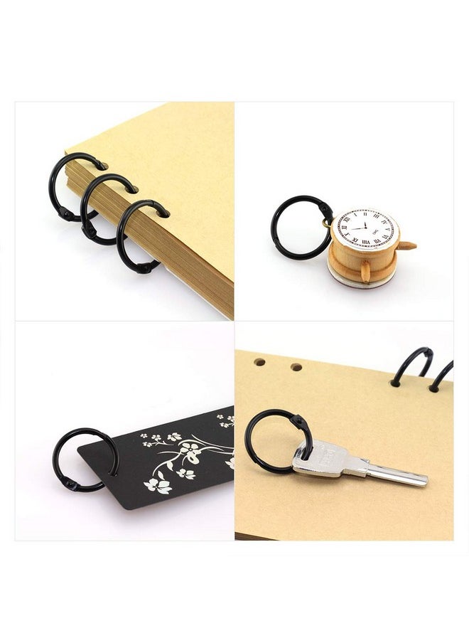 Lind Kitchen 50Pcs 1" Black Book Ring Metal Loose Leaf Book Binder Hinged Buckle Rings Scrapbook Sketchbook Craft Photo Album Diy Binding Ring 25.4Mm  - Image 5