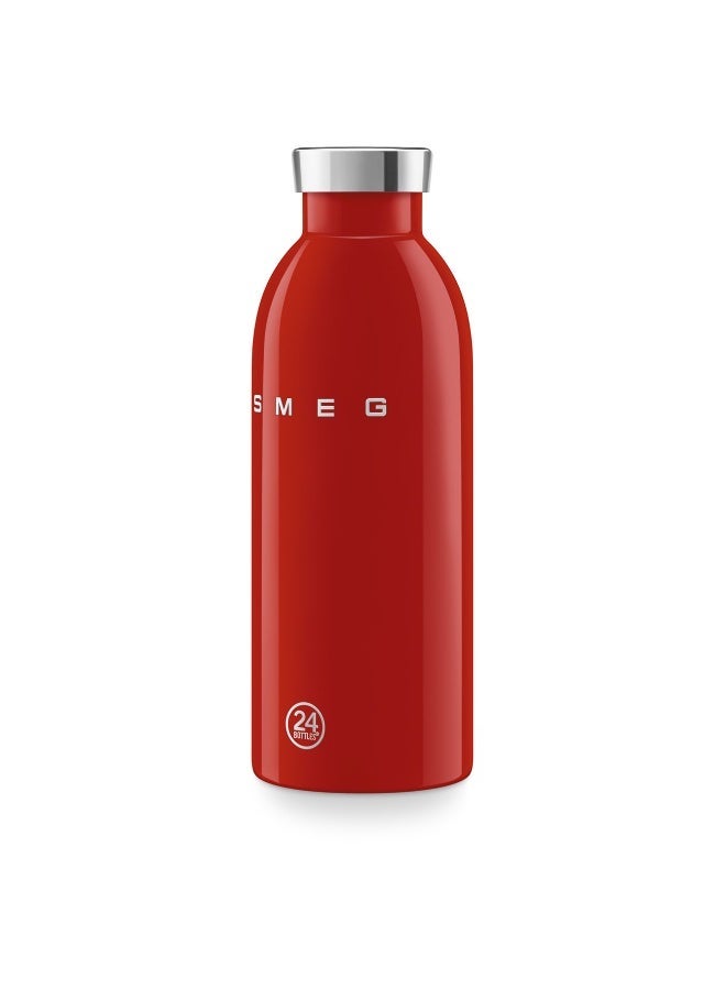 سميج زجاجة مياه SMEG x 24Bottles سعة 500 مل، زجاجة مياه ستانلس ستيل قابلة لإعادة الاستخدام، زجاجة شرب من ستانلس ستيل 18/8، زمزمية مياه رياضية خفيفة بغطاء محكم مانع للتسرب، زجاجة مياه بدون BPA للجيم والرياضة والشغل والمكتب والجامعة والسفر والاستخدام اليومي - Image 4