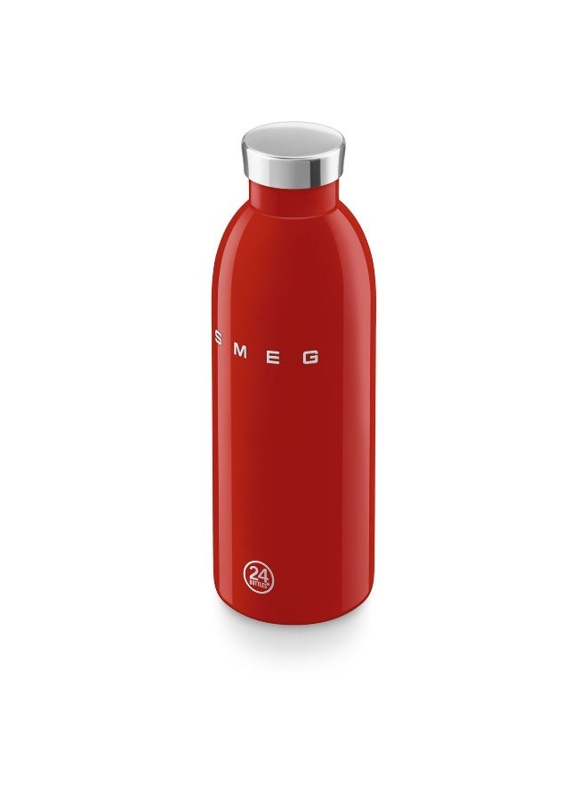 سميج زجاجة مياه SMEG x 24Bottles سعة 500 مل، زجاجة مياه ستانلس ستيل قابلة لإعادة الاستخدام، زجاجة شرب من ستانلس ستيل 18/8، زمزمية مياه رياضية خفيفة بغطاء محكم مانع للتسرب، زجاجة مياه بدون BPA للجيم والرياضة والشغل والمكتب والجامعة والسفر والاستخدام اليومي - Image 5