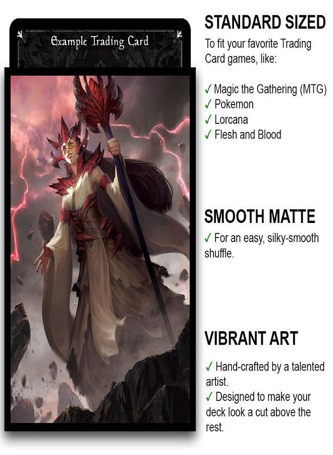 Fantasy North - Oromaiya - Priestess of The Wurm - 100 Smooth Matte TCG Trading Card Sleeves - Fits Magic MTG Commander Pokemon and Other Card Games - Playing Card Sleeves - Image 2