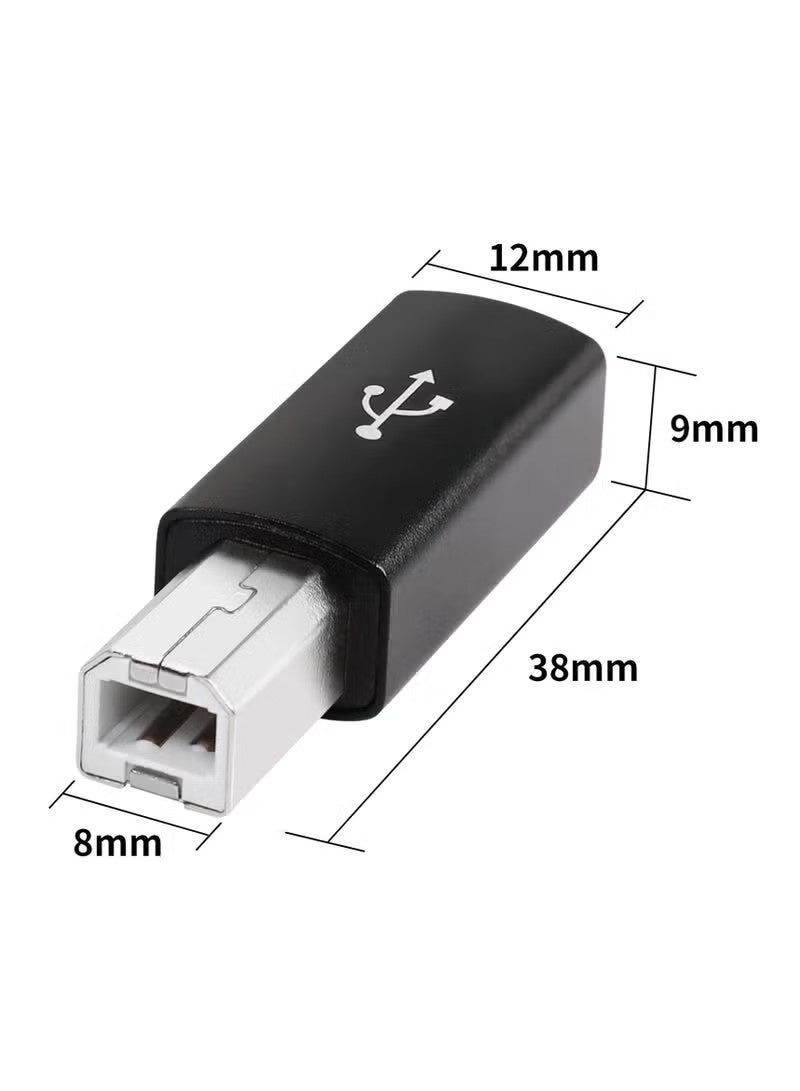 2 Pack Right Angle USB B to USB C Adapter, Type C Female to MIDI Converter Compatible with Printer, Electric Piano, Laptops and More Type-C Devices - Image 5