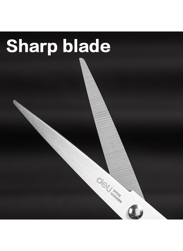Deli Deli EM600 Scissors 170mm Black or Red Color – ideal for office and home cutting, 1 piece.  - Image 2