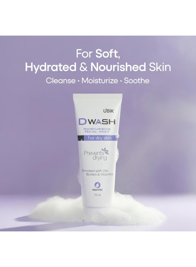 UBIK Ethiglo Dwash Moisturising Facial Wash 70ml  (Pack of 5) - Image 3
