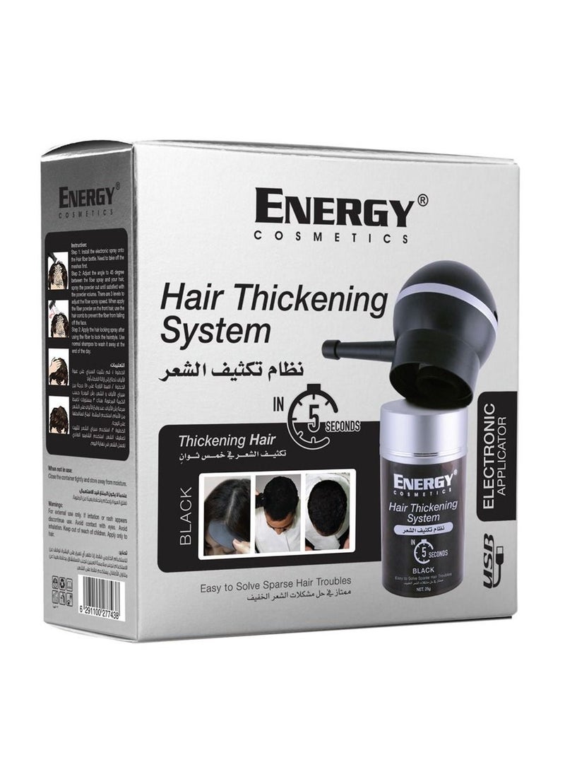 Energy Hair Thickening System With Electronic Applicator Black - Image 1
