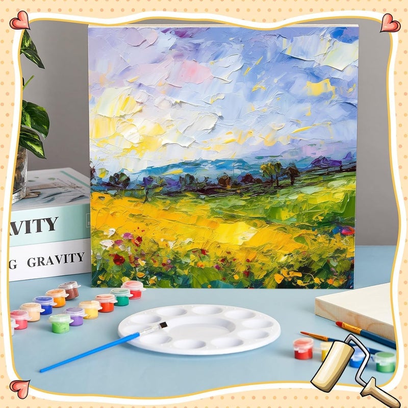 ARS 6 Pack Square Wood, Panels, Unfinished Blank Wooden Canvas Cradled Painting Panel Board, Blank Canvas, Acrylic, Oils, Pouring Art, DIY Crafts, Wood for Painting Projects - Image 5