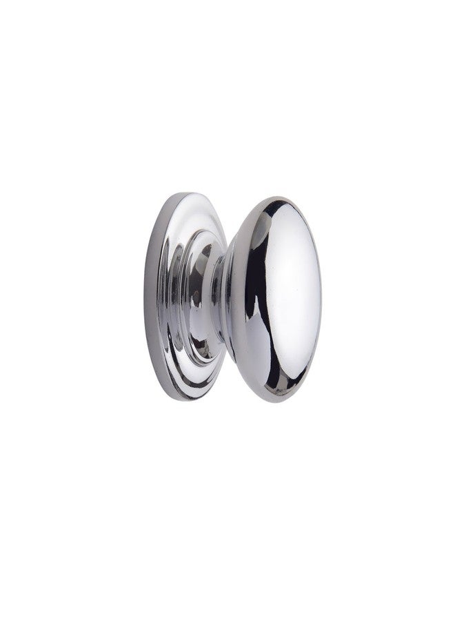 HOBKNOBS Victorian Classic Chrome Plated (15 mm Dia) Cabinet Drawers/Wardrobe/Kitchen Door Pull Handle Knobs - White & Silver - Image 1