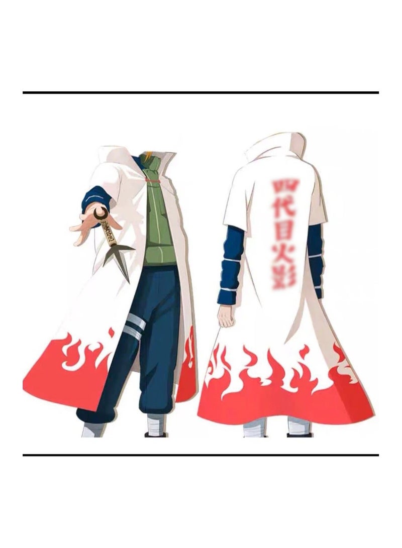 Unisex Naruto Ninja Long Robe Costume Minato Namikaze Cosplay Cape Robe Fourth Ninja Cloak Adult And Kids Costume Uniform Size XXL - Image 4