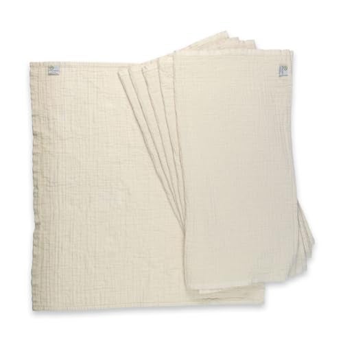OsoCozy Organic Muslin Flat Cloth Diapers - Made of Ecologically Friendly, Soft, Absorbent, Double Layered 100% Organic Cotton. 6 Pack. OneSize Fits 12-30 Pounds. - Image 1