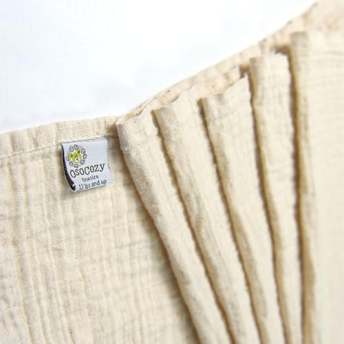 OsoCozy Organic Muslin Flat Cloth Diapers - Made of Ecologically Friendly, Soft, Absorbent, Double Layered 100% Organic Cotton. 6 Pack. OneSize Fits 12-30 Pounds. - Image 5