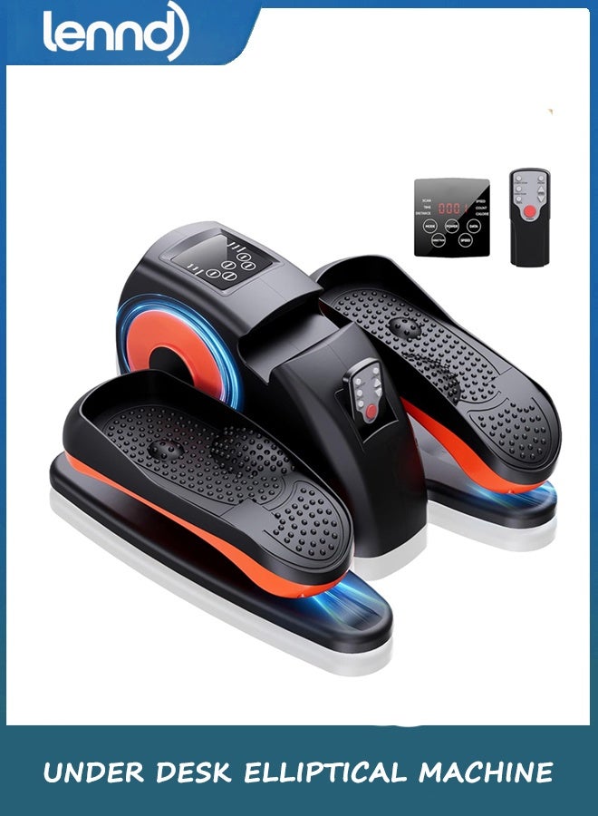 LENND Under Desk Elliptical Machine, Electric Ellipse Leg Exerciser as Seen on Tv for Seniors with 12 Adjustable, Portable Quiet Elliptical Machine, Seated Pedal Exerciser with Remote Control - Image 1