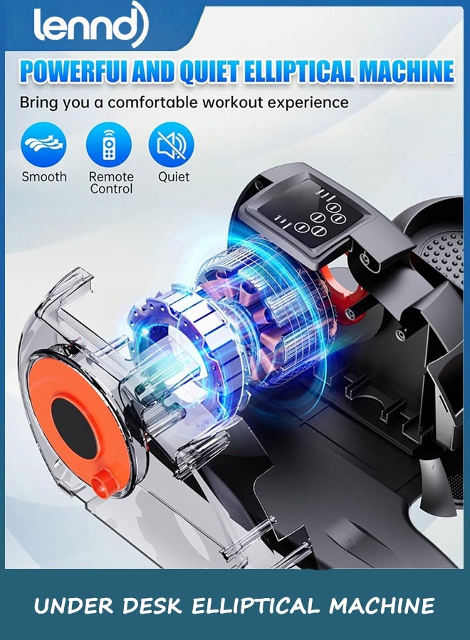 LENND Under Desk Elliptical Machine, Electric Ellipse Leg Exerciser as Seen on Tv for Seniors with 12 Adjustable, Portable Quiet Elliptical Machine, Seated Pedal Exerciser with Remote Control - Image 2