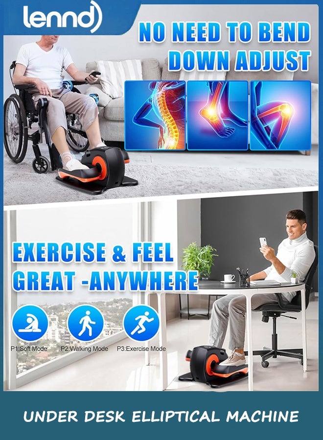 LENND Under Desk Elliptical Machine, Electric Ellipse Leg Exerciser as Seen on Tv for Seniors with 12 Adjustable, Portable Quiet Elliptical Machine, Seated Pedal Exerciser with Remote Control - Image 3