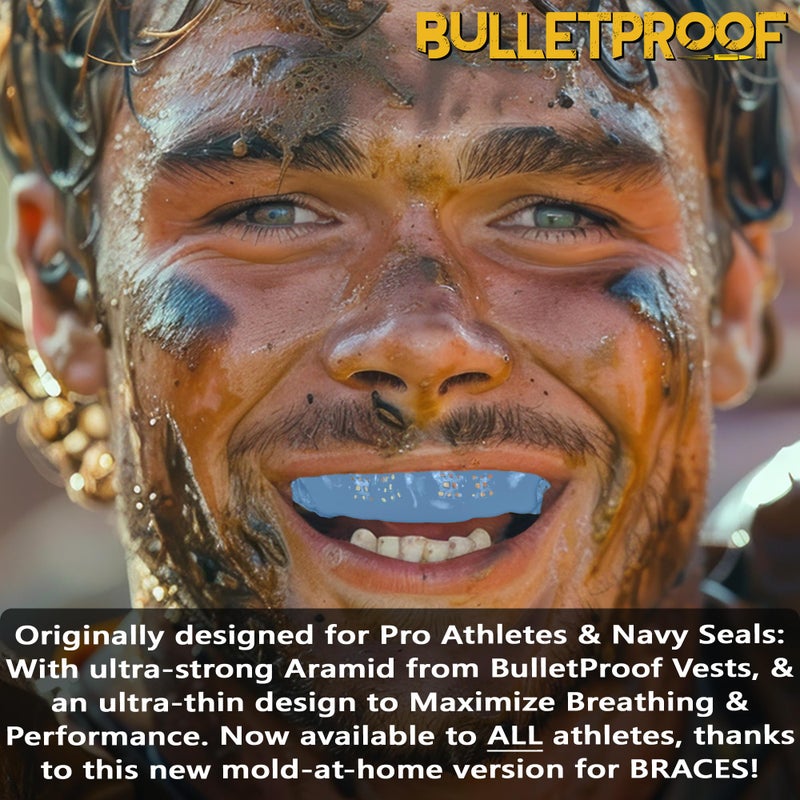 Bulletproof Mouthguards Bulletproof: Worldâ€™s Thinnest Most Breathable Mouthguard is 3X Stronger! BJJ Lacrosse Football Basketball MMA Wrestling Hockey Rugby Boxing Men Sports Mouth Guard Grinding Teeth Adult Youth Braces - Image 2