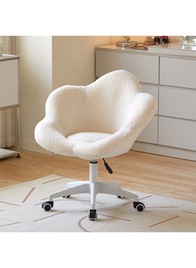 Tanwer Makeup Chair, Bedroom Dressing Stool, Household Petal Chair, Coffee Shop Decoration Chair, Nail Salon Chair, White - Image 2