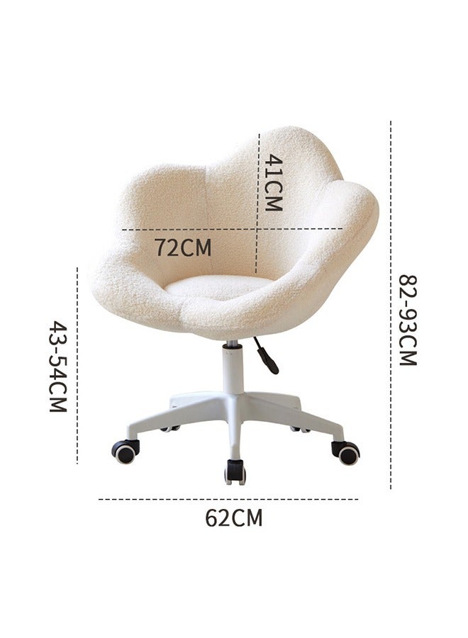 Tanwer Makeup Chair, Bedroom Dressing Stool, Household Petal Chair, Coffee Shop Decoration Chair, Nail Salon Chair, White - Image 3