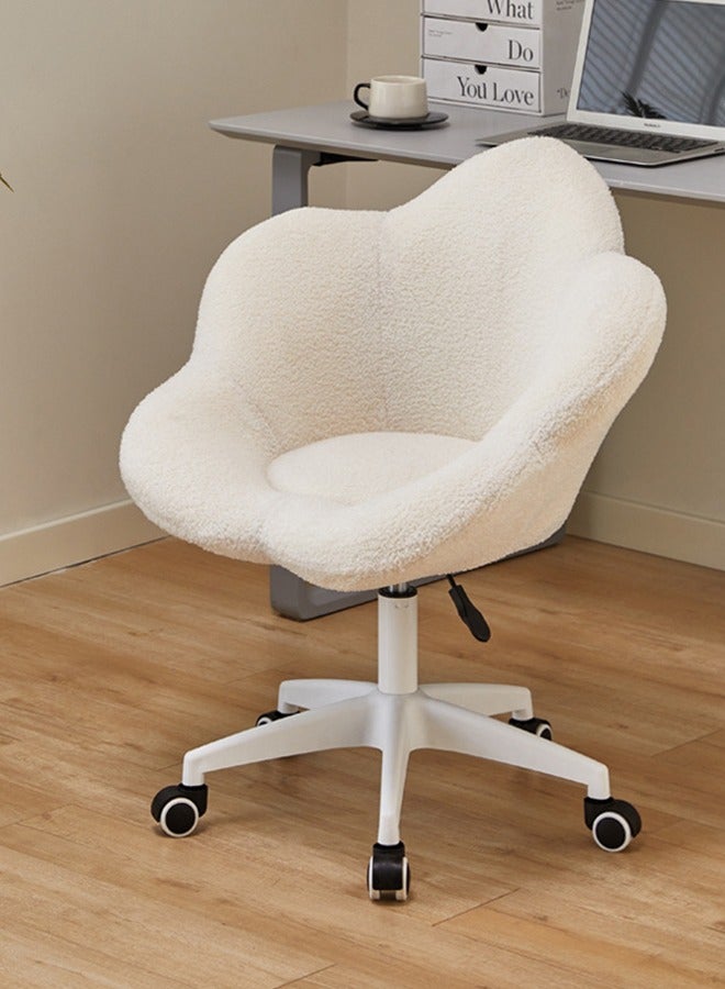 Tanwer Makeup Chair, Bedroom Dressing Stool, Household Petal Chair, Coffee Shop Decoration Chair, Nail Salon Chair, White - Image 4