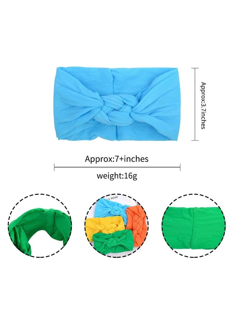 20pcs Bows Headbands Baby Girls, Baby Girls Nylon Headbands Hairband Elastic Turban Hair Accessories for Kids Toddlers Infants - Image 4